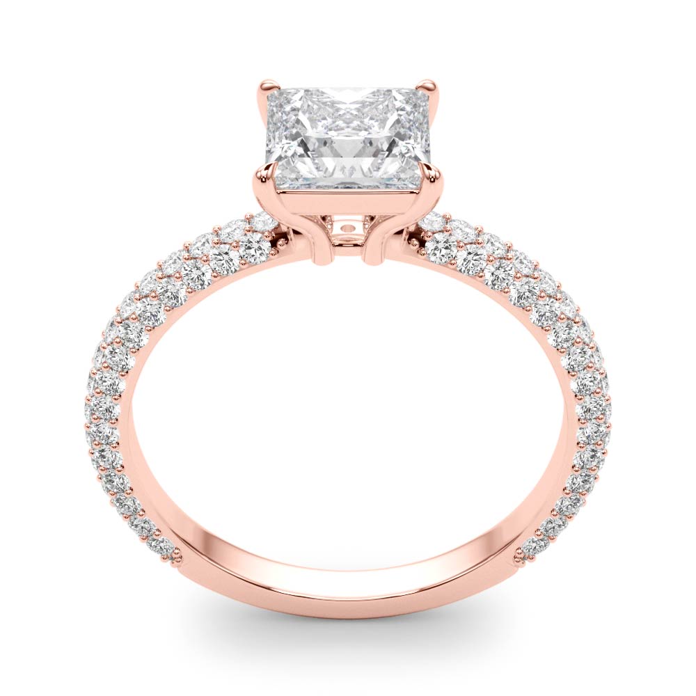 PAVE ENGAGEMENT RING WITH PRINCESS CUT HEAD - Image 10