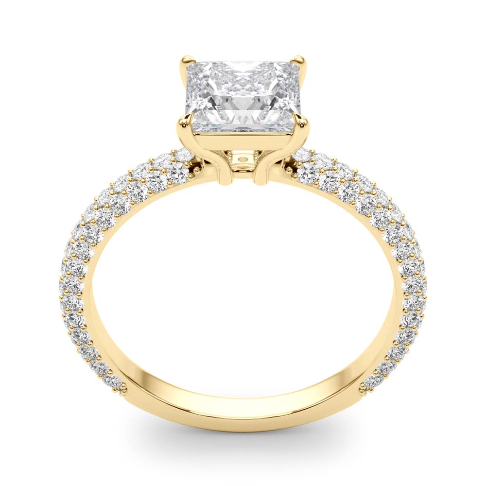 PAVE ENGAGEMENT RING WITH PRINCESS CUT HEAD - Image 9