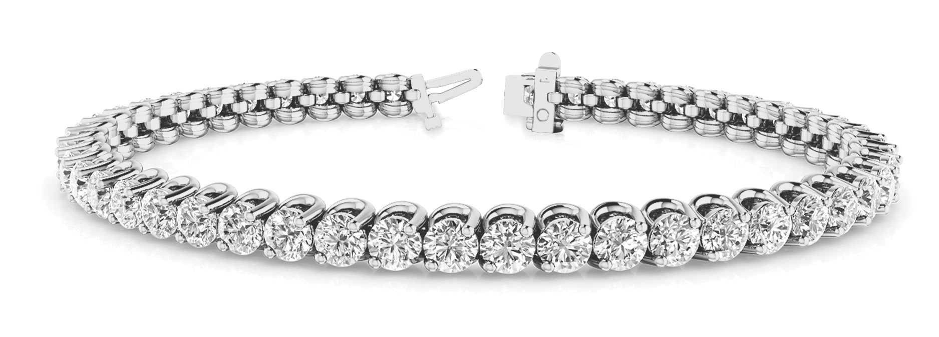 2 PRONG INLINE WIRE TENNIS BRACELET - Image 2