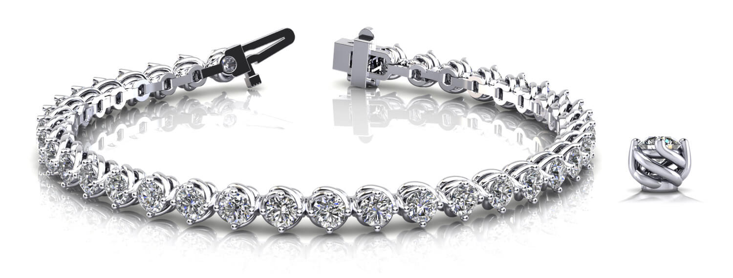 4 PRONG IN LINE TENNIS BRACELET - Image 2