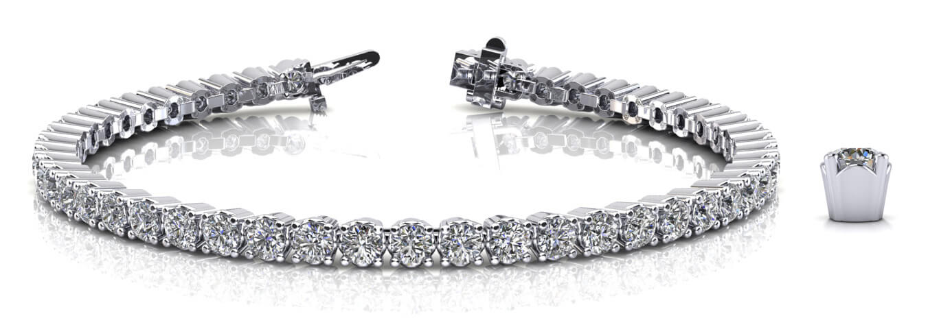 4 PRONG IN LINE TENNIS BRACELET - Image 2