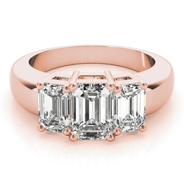 ENGAGEMENT RINGS 3 STONE EMERALD - Image 6