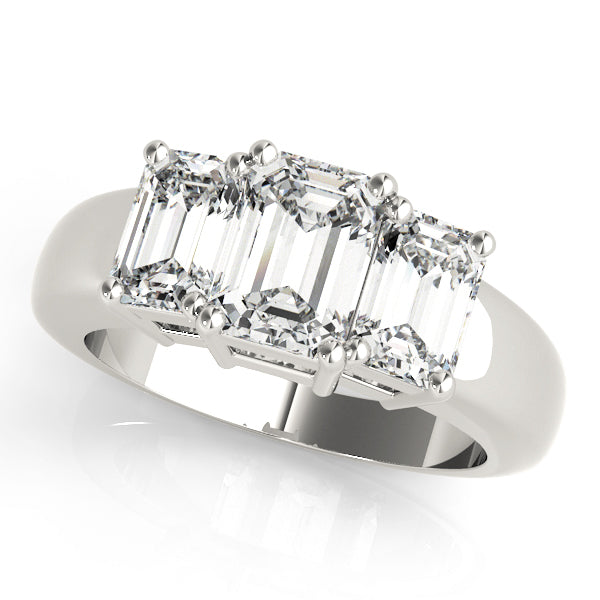 ENGAGEMENT RINGS 3 STONE EMERALD - Image 2