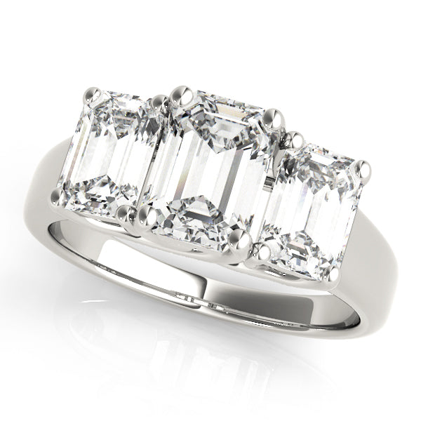 ENGAGEMENT RINGS 3 STONE EMERALD - Image 2