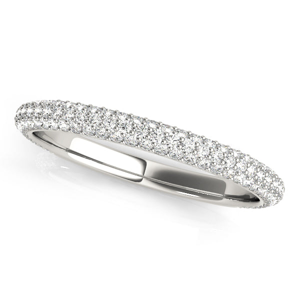 Elegant Pave Diamond Wedding Band with 0.426 Carat Total Weight, SI1-SI2 G-H Quality