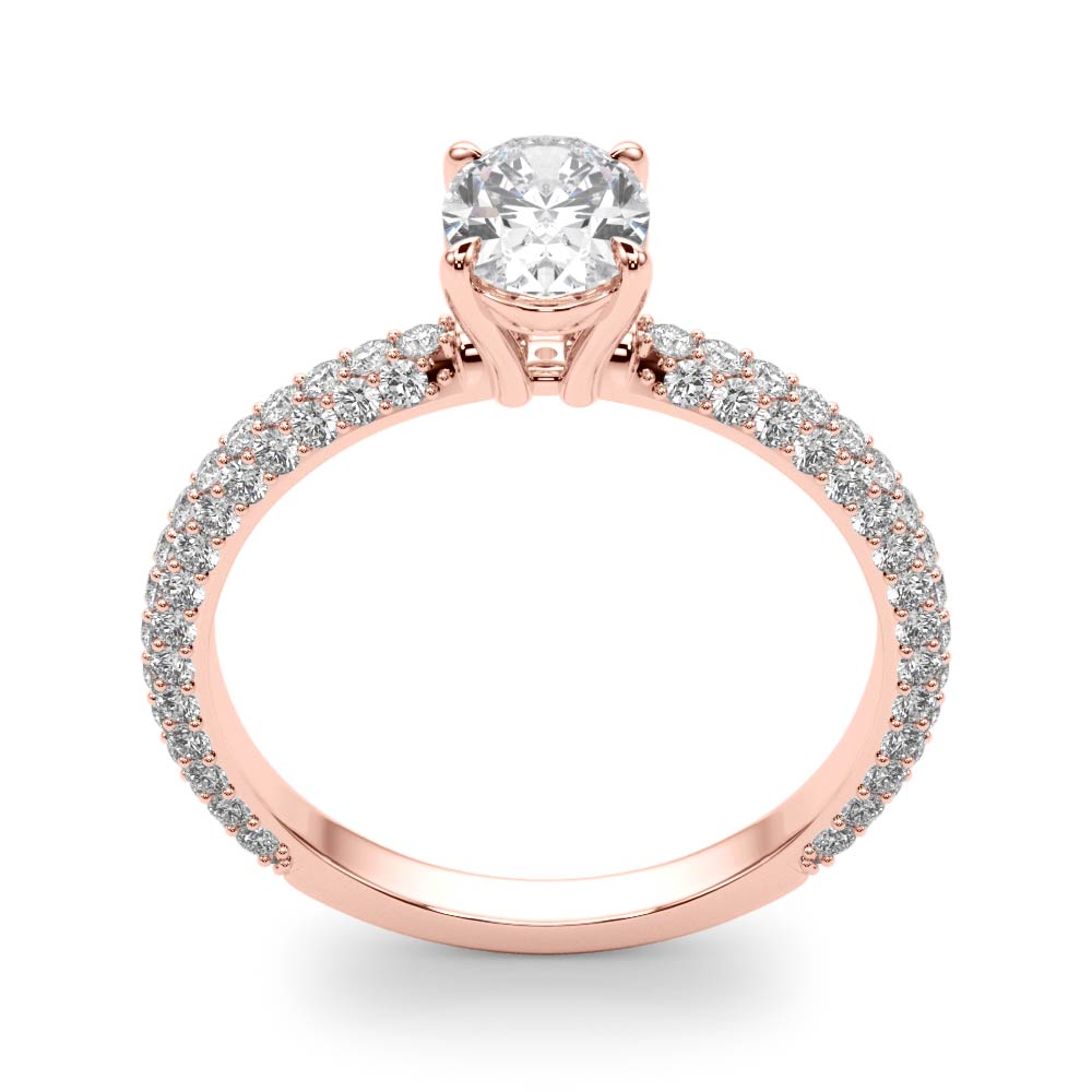 PAVE ENGAGEMENT RING WITH OVAL CENTER - Image 10