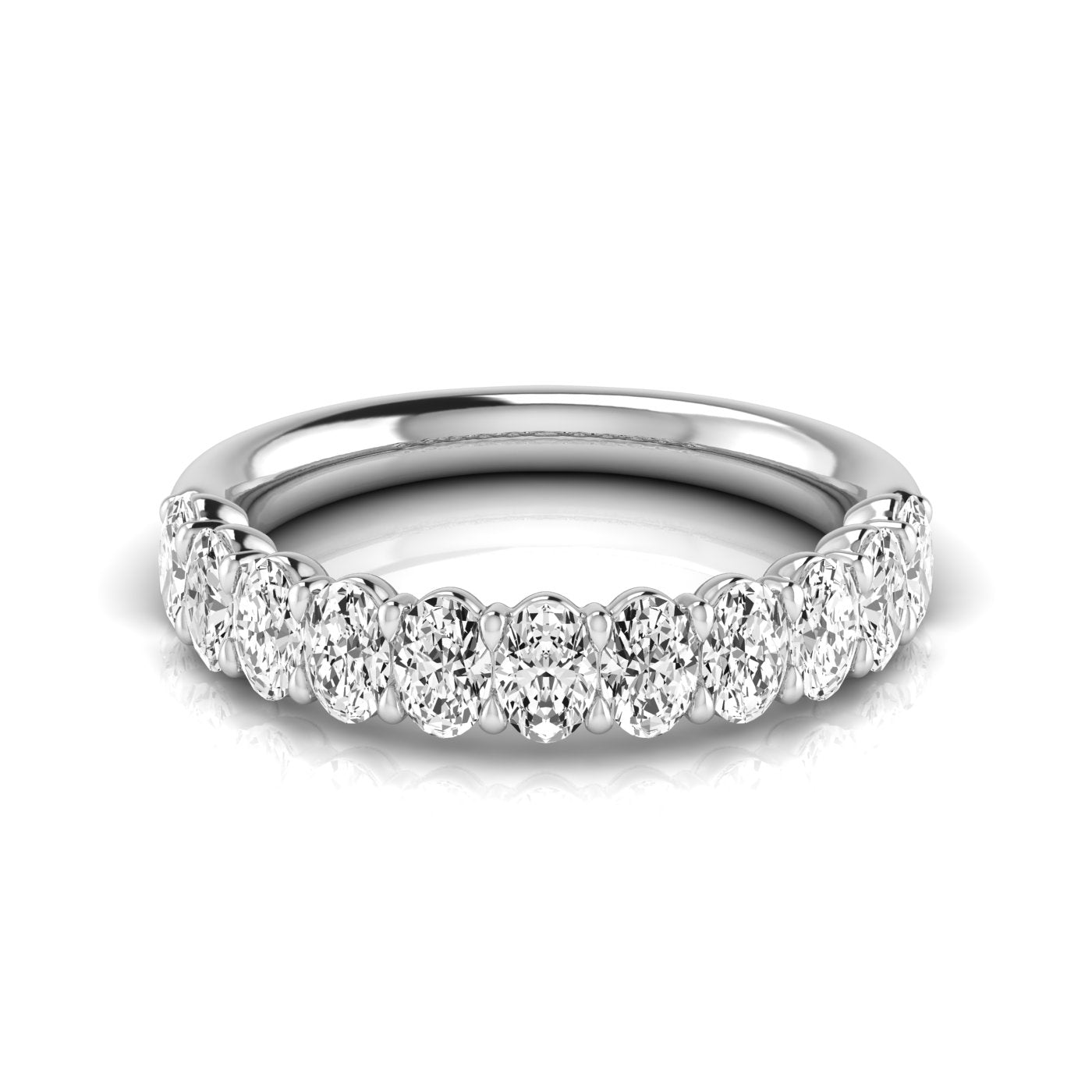 Half Carat Total Weight Oval Diamond Wedding Band in G-H SI1-SI2 Quality