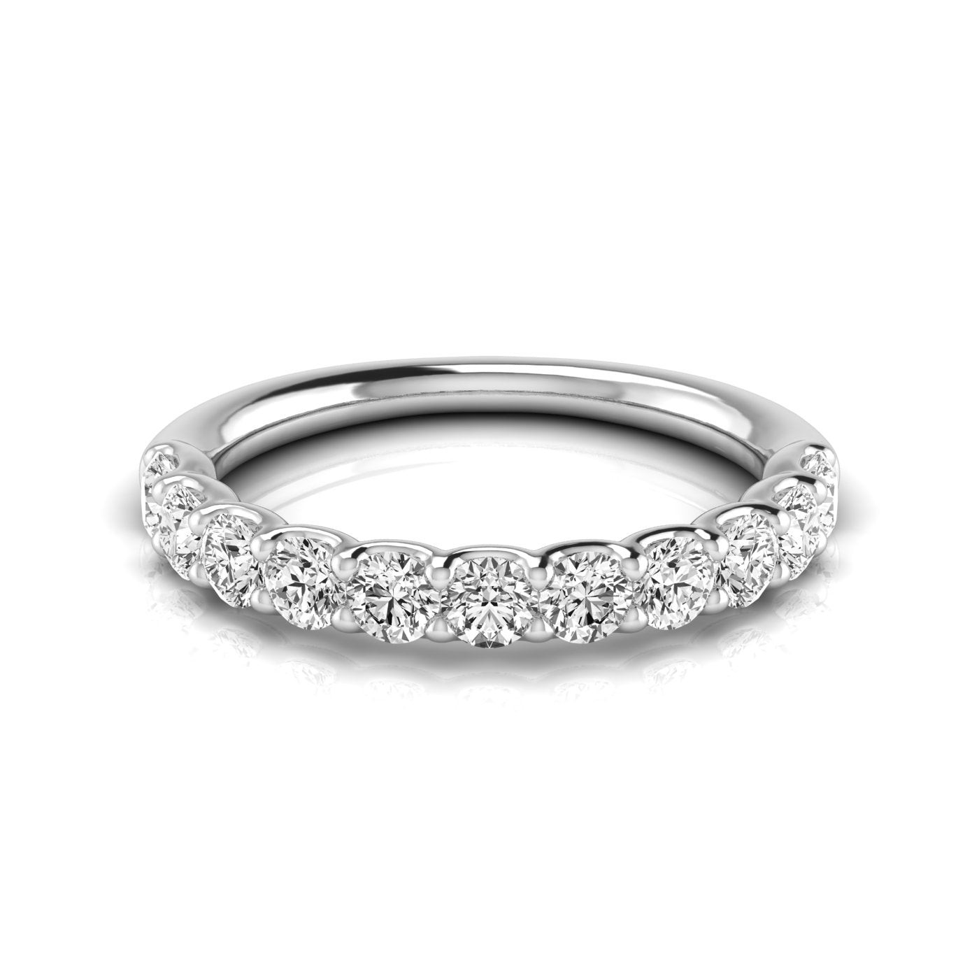Half Carat Total Weight Round Diamond Wedding Band in White Gold