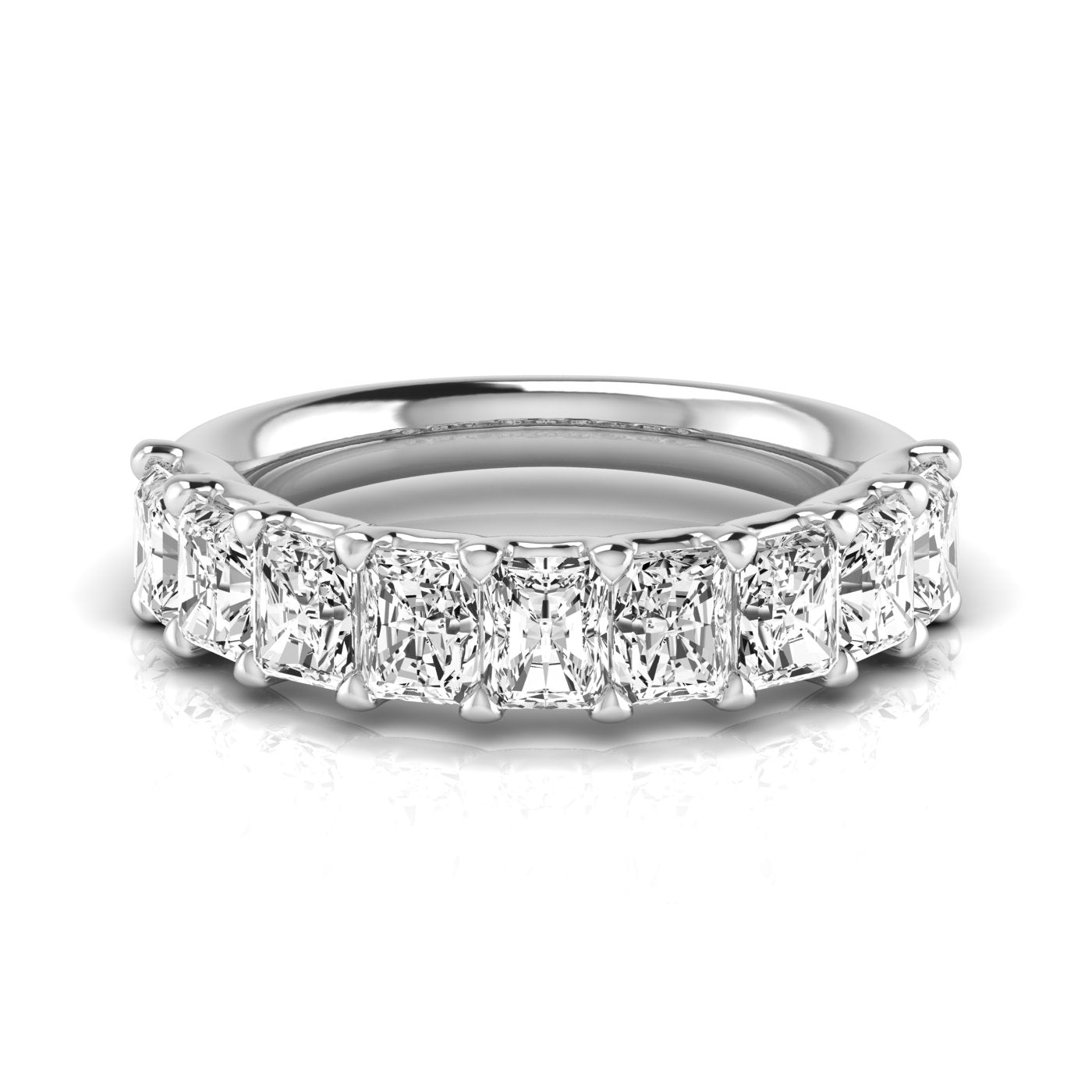 Radiant Cut Diamond Wedding Band with 3.25 Carat Total Weight in G-H SI1-SI2 Quality