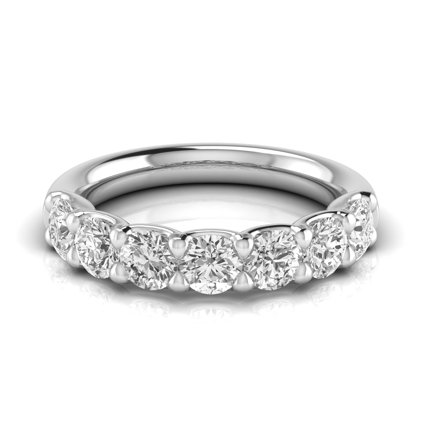 Half Carat Round Diamond Wedding Band with 2.31 Carat Total Diamond Weight in G-H SI1-SI2 Quality