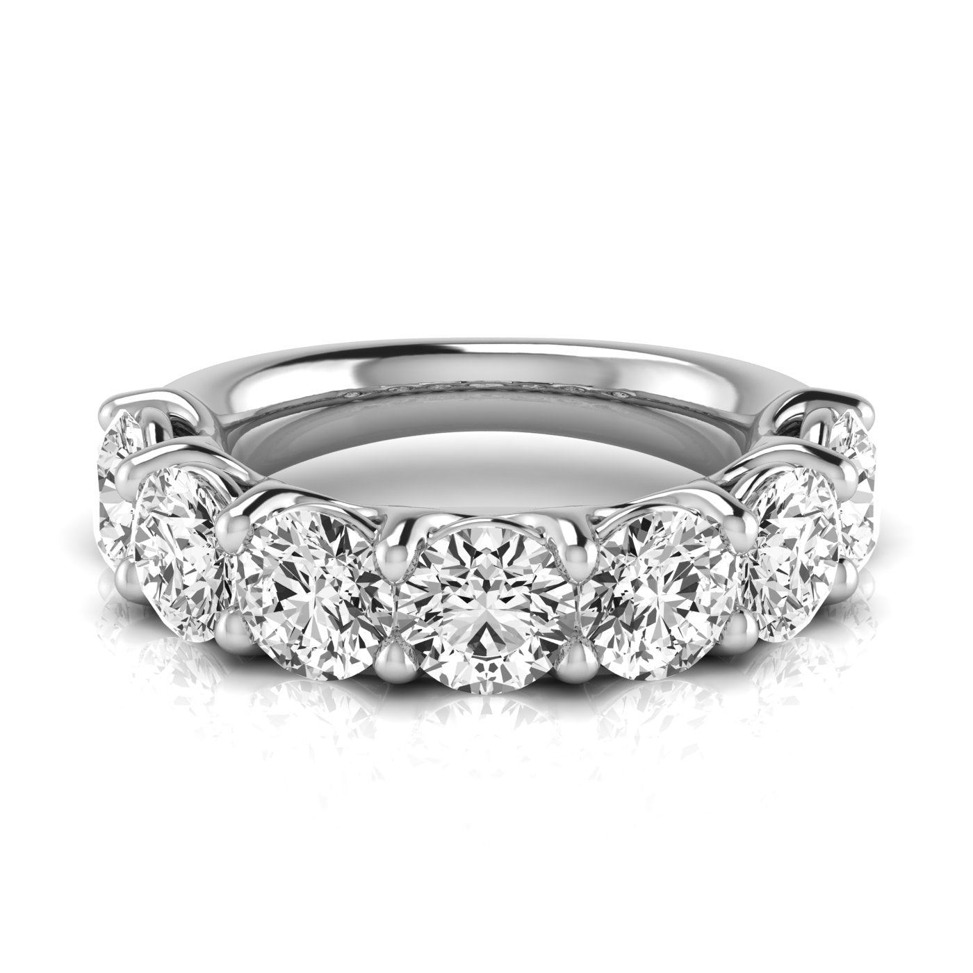 Half Carat Total Weight Round Diamond Wedding Band in SI1-SI2 G-H Quality