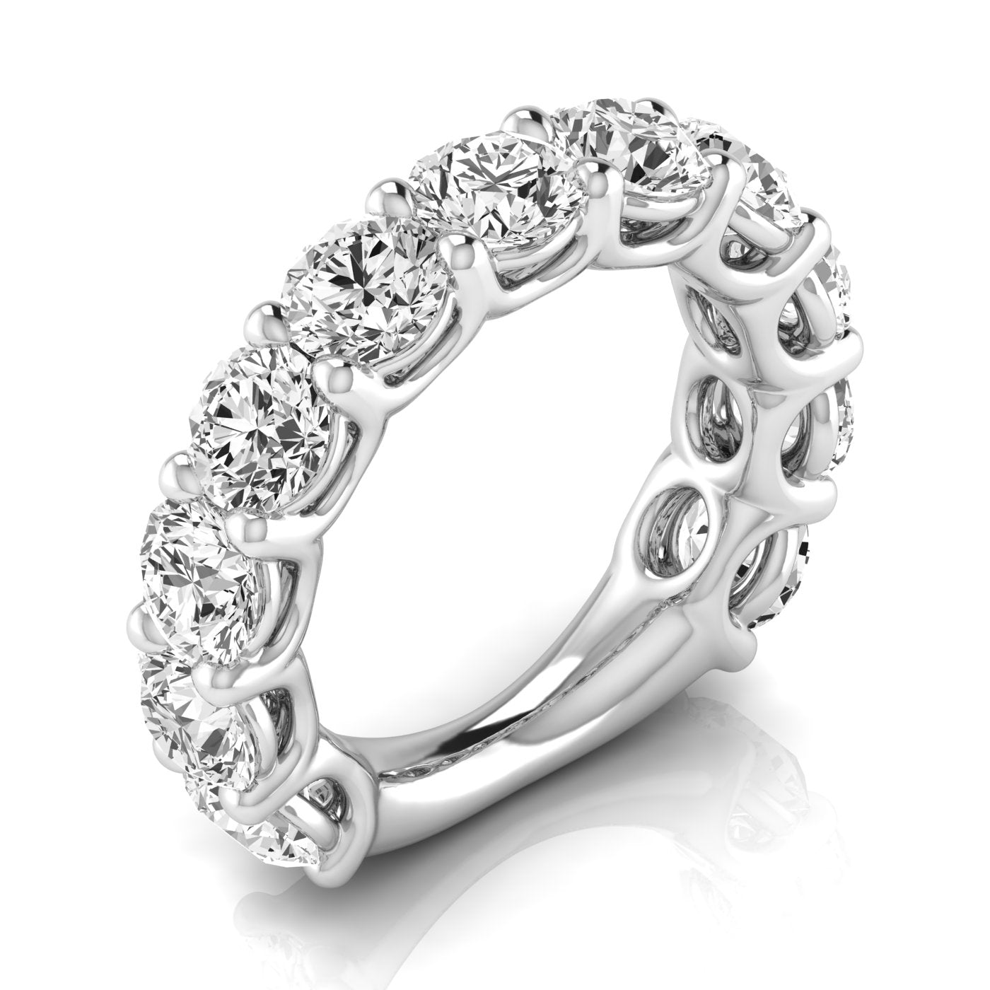 Three Quarter Carat Round Diamond Wedding Band with 5.5 Carat Total Diamond Weight in SI1-SI2 G-H...